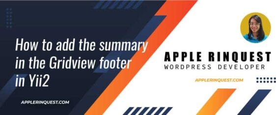 How to add the summary in the Gridview footer in Yii2