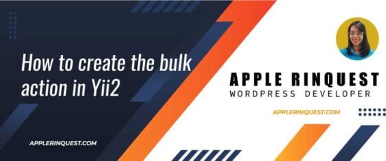 How to create the bulk action in Yii2