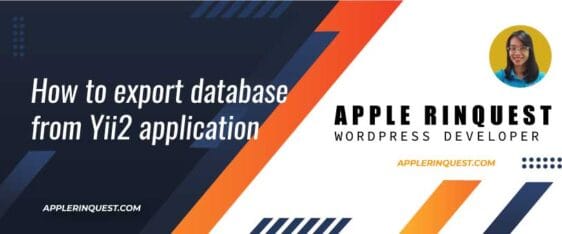 How to export database from Yii2 application