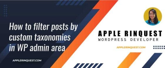 How to filter posts by custom taxonomies in WordPress admin area