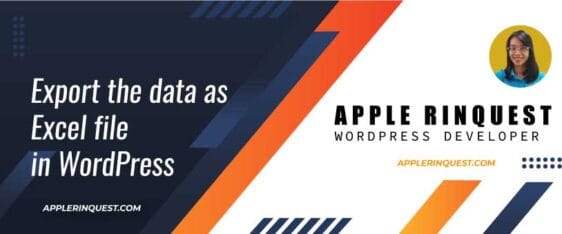 Export the data as Excel file in WordPress