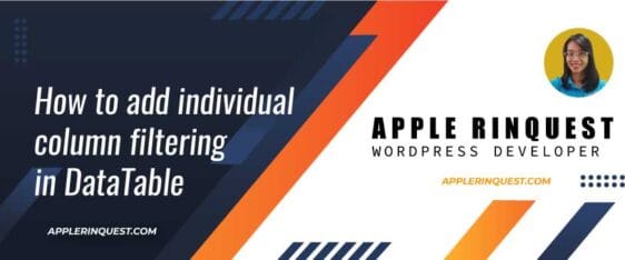 How to add individual column filtering in DataTable