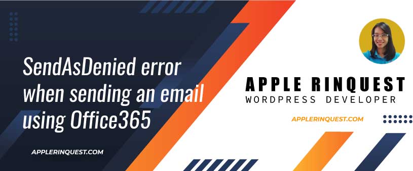SendAsDenied error when sends an email using Office365