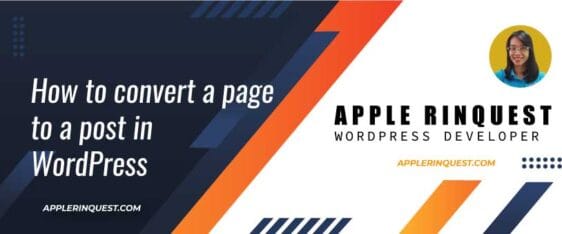 How to convert a page to a post in WordPress