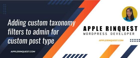 Adding custom taxonomy filters to admin for the custom post type