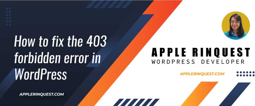 How to fix the 403 forbidden error in WordPress