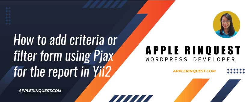 How to add criteria or filter form using Pjax for the report in Yii2
