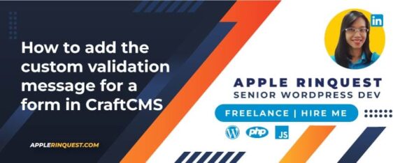 How to add the custom validation message for a form in CraftCMS