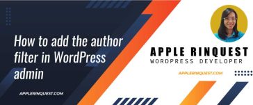 How to add the author filter in WordPress admin